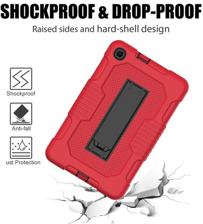 For Samsung Galaxy A 8.4 T307 Contrast Color Robot B2 Silicone Hybrid PC Tablet Case with Holder(Red Black) by bashfashion