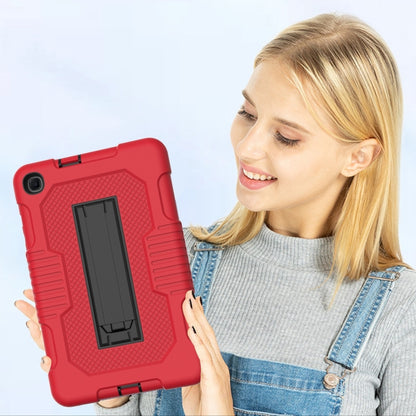 For Samsung Galaxy A 8.4 T307 Contrast Color Robot B2 Silicone Hybrid PC Tablet Case with Holder(Red Black) by bashfashion
