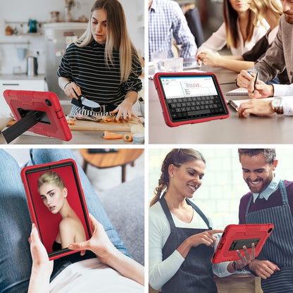 For Samsung Galaxy A 8.4 T307 Contrast Color Robot B2 Silicone Hybrid PC Tablet Case with Holder(Red Black) by bashfashion