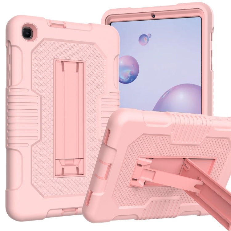 For Samsung Galaxy A 8.4 T307 Contrast Color Robot B2 Silicone Hybrid PC Tablet Case with Holder(Rose Gold) by bashfashion