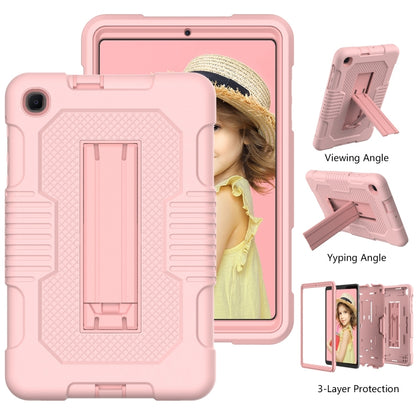 For Samsung Galaxy A 8.4 T307 Contrast Color Robot B2 Silicone Hybrid PC Tablet Case with Holder(Rose Gold) by bashfashion
