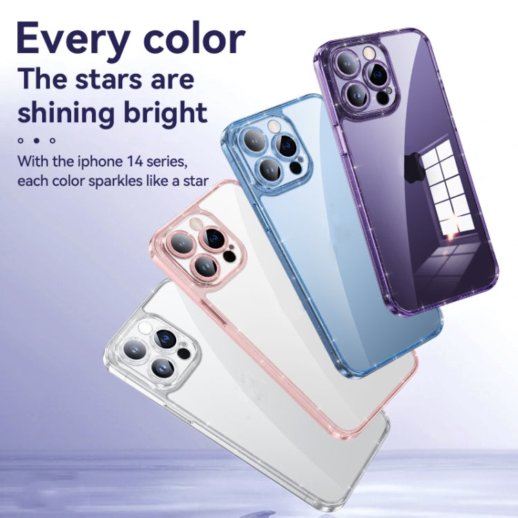 For iPhone 14 SULADA Glittery TPU + Tempered Glass Phone Case(Blue) by SULADA