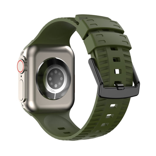 Tire Texture Silicone Watch Band For Apple Watch Ultra 49mm(Army Green) by bashfashion