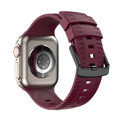 Tire Texture Silicone Watch Band For Apple Watch Ultra 49mm(Wine Red) by bashfashion
