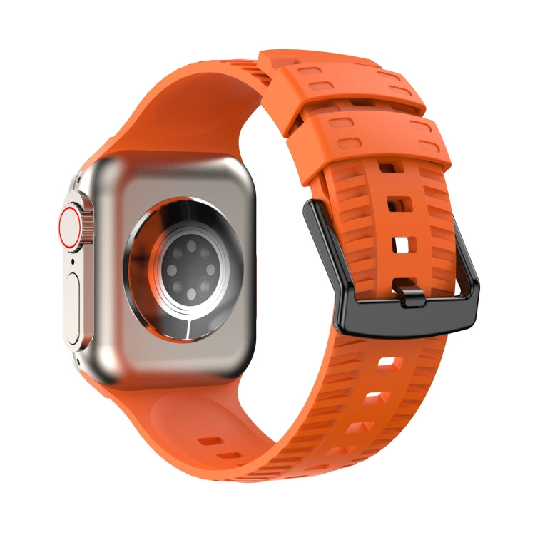 Tire Texture Silicone Watch Band For Apple Watch Ultra 2 49mm(Orange) by bashfashion