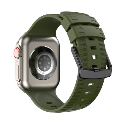 Tire Texture Silicone Watch Band For Apple Watch Ultra 2 49mm(Army Green) by bashfashion