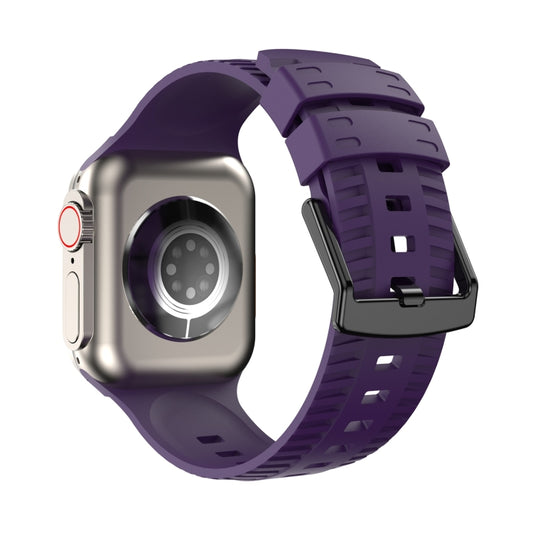 Tire Texture Silicone Watch Band For Apple Watch Ultra 2 49mm(Fruit Purple) by bashfashion