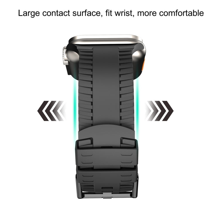 Tire Texture Silicone Watch Band For Apple Watch Ultra 2 49mm(Midnight Blue) by bashfashion