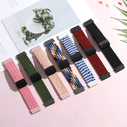 For Garmin VivoMove Trend / Luxe / Style 20mm Magnetic Fold Clasp Woven Watch Band(Pink) by bashfashion