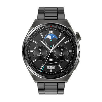 KT62 1.36 inch TFT Round Screen Smart Watch Supports Bluetooth Call/Blood Oxygen Monitoring, Strap:Steel Strap(Black) by bashfashion