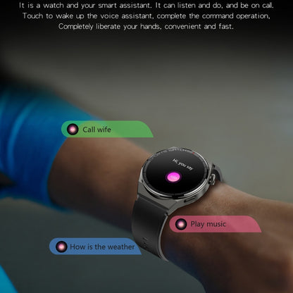 KT62 1.36 inch TFT Round Screen Smart Watch Supports Bluetooth Call/Blood Oxygen Monitoring, Strap:Leather Strap(Silver) by bashfashion