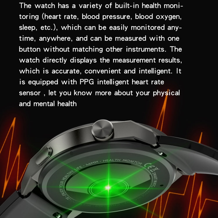 KT62 1.36 inch TFT Round Screen Smart Watch Supports Bluetooth Call/Blood Oxygen Monitoring, Strap:Steel Strap(Black) by bashfashion