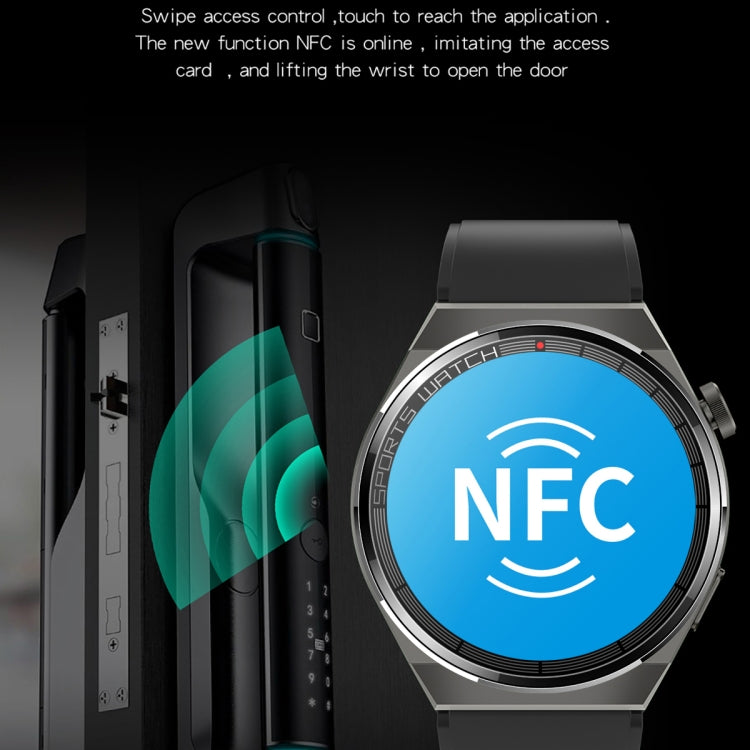 KT62 1.36 inch TFT Round Screen Smart Watch Supports Bluetooth Call/Blood Oxygen Monitoring, Strap:Steel Strap(Black) by bashfashion