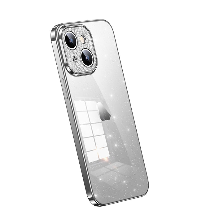 For iPhone 14 SULADA Electroplated Transparent Glittery TPU Phone Case(Silver) by SULADA