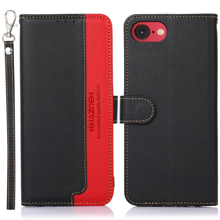 For iPhone 16e KHAZNEH Litchi Texture Leather RFID Phone Case(Black) by bashfashion
