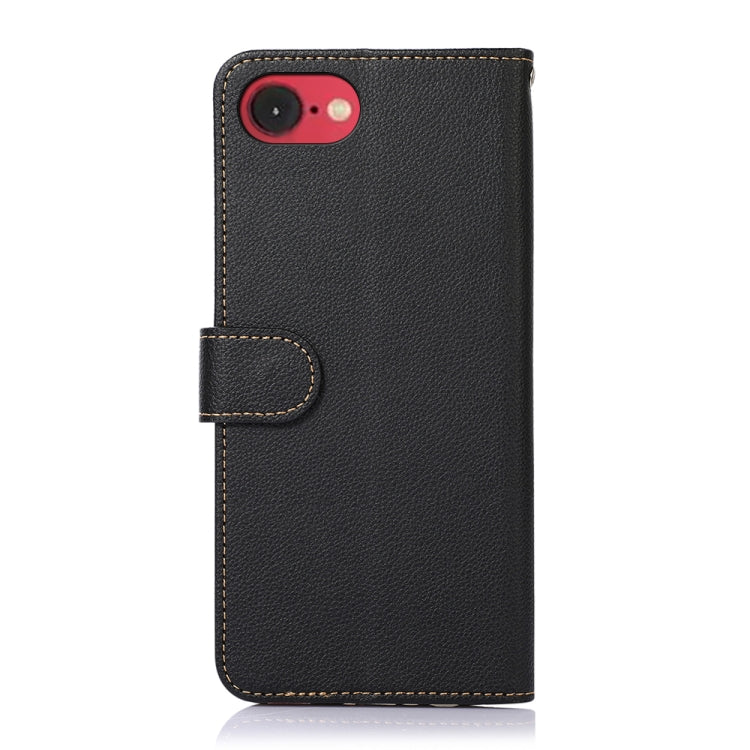 For iPhone 16e KHAZNEH Litchi Texture Leather RFID Phone Case(Black) by bashfashion