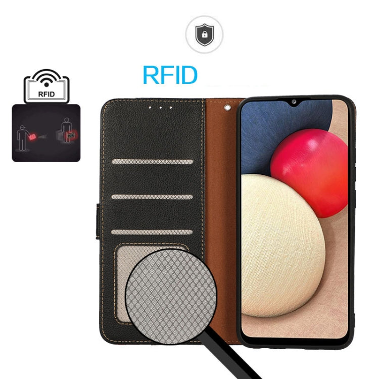 For iPhone 16e KHAZNEH Litchi Texture Leather RFID Phone Case(Black) by bashfashion