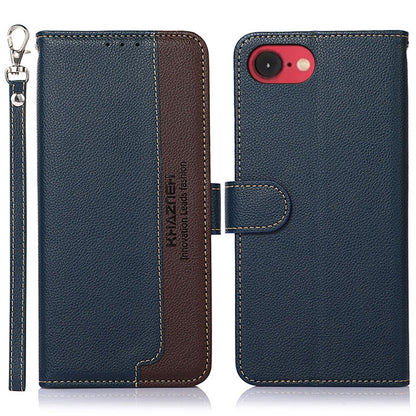 For iPhone 16e KHAZNEH Litchi Texture Leather RFID Phone Case(Blue) by bashfashion