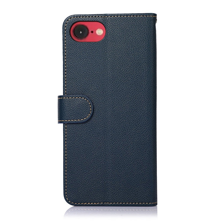 For iPhone 16e KHAZNEH Litchi Texture Leather RFID Phone Case(Blue) by bashfashion