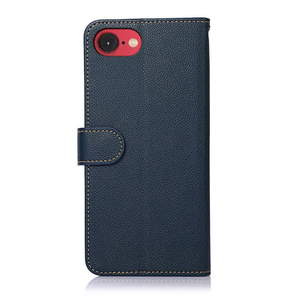 For iPhone 16e KHAZNEH Litchi Texture Leather RFID Phone Case(Blue) by bashfashion