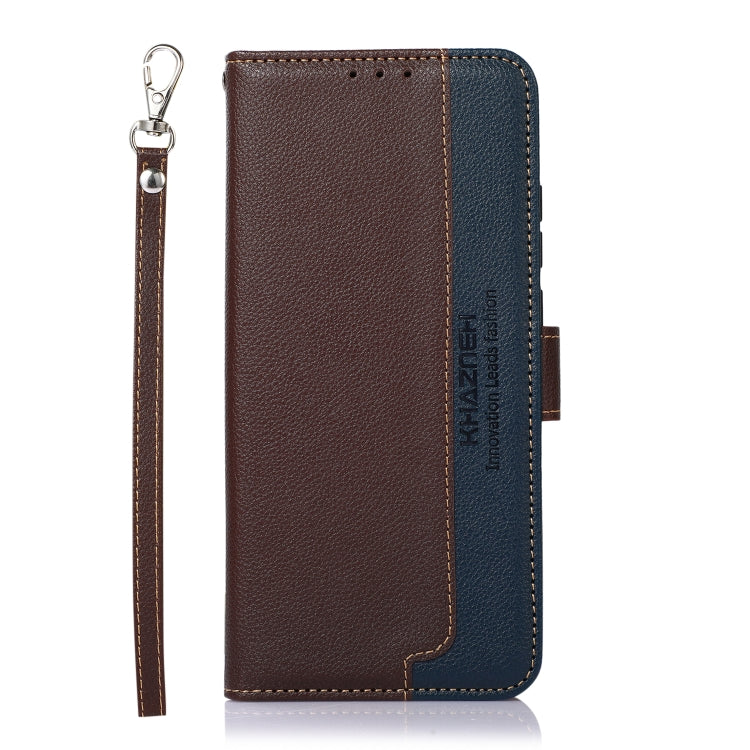 For iPhone 16e KHAZNEH Litchi Texture Leather RFID Phone Case(Brown) by bashfashion