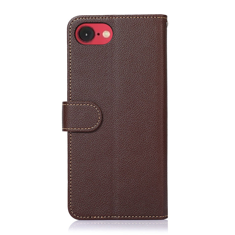 For iPhone 16e KHAZNEH Litchi Texture Leather RFID Phone Case(Brown) by bashfashion