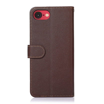 For iPhone 16e KHAZNEH Litchi Texture Leather RFID Phone Case(Brown) by bashfashion