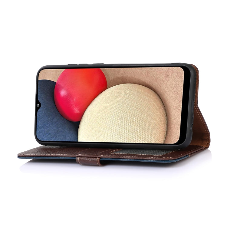 For iPhone 16e KHAZNEH Litchi Texture Leather RFID Phone Case(Brown) by bashfashion