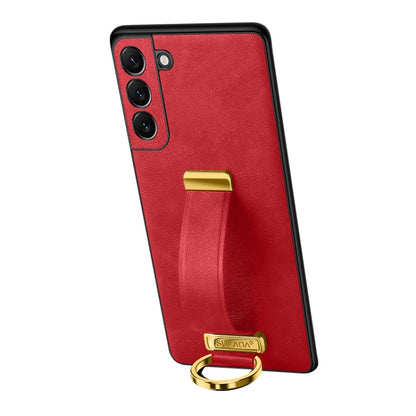 For Samsung Galaxy S23 5G SULADA PC Hybrid Leather Texture Skin Feel Shockproof Phone Case(Red) by SULADA