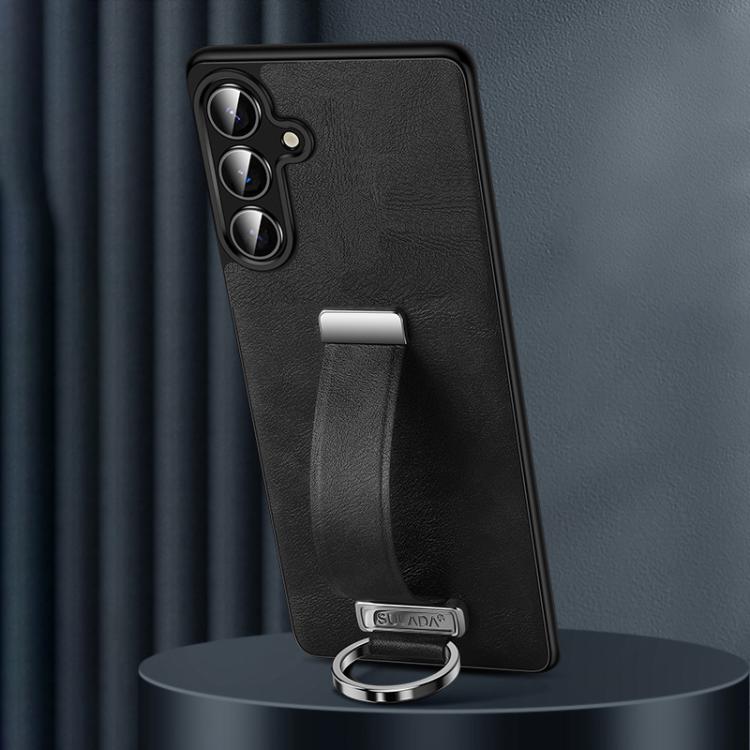 For Samsung Galaxy S25 5G SULADA PC Hybrid Leather Texture Skin Feel Shockproof Phone Case(Black) by SULADA