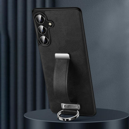 For Samsung Galaxy S25 5G SULADA PC Hybrid Leather Texture Skin Feel Shockproof Phone Case(Black) by SULADA