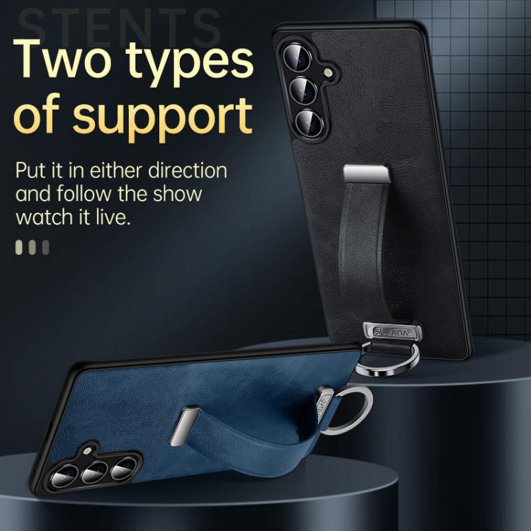 For Samsung Galaxy S25 5G SULADA PC Hybrid Leather Texture Skin Feel Shockproof Phone Case(Black) by SULADA