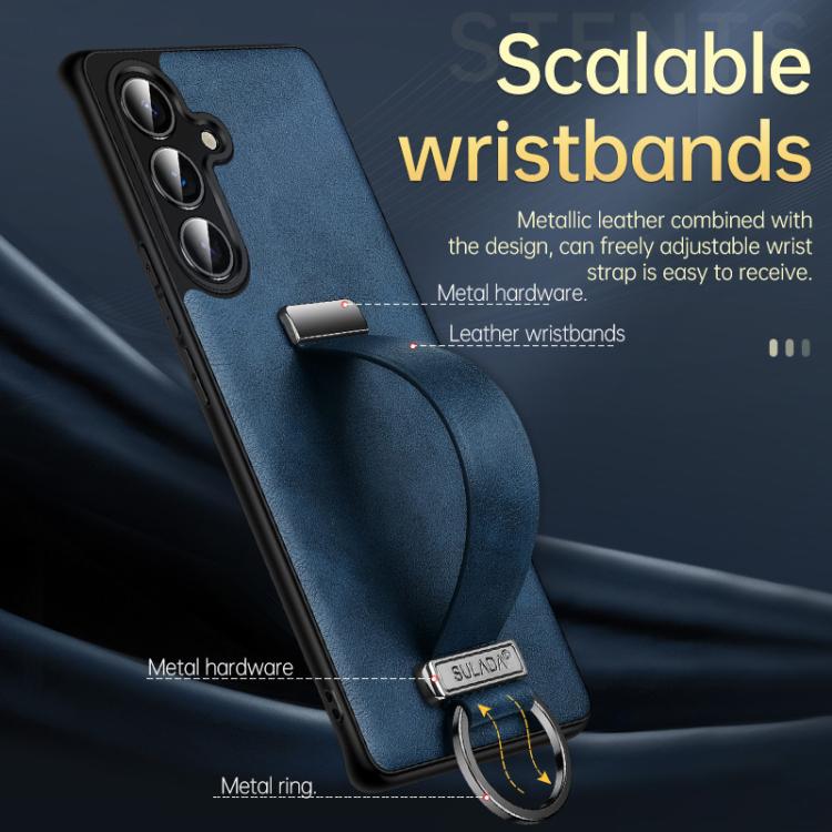 For Samsung Galaxy S25 5G SULADA PC Hybrid Leather Texture Skin Feel Shockproof Phone Case(Black) by SULADA