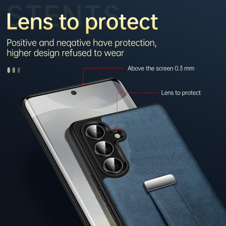 For Samsung Galaxy S25+ 5G SULADA PC Hybrid Leather Texture Skin Feel Shockproof Phone Case(Brown) by SULADA