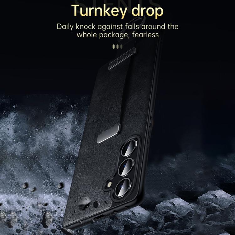 For Samsung Galaxy S24+ 5G SULADA PC Hybrid Leather Texture Skin Feel Shockproof Phone Case(Blue) by SULADA