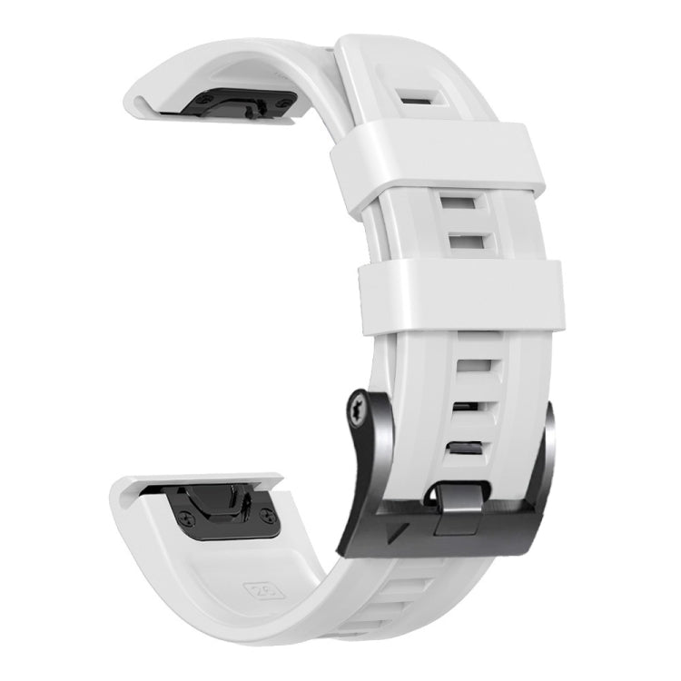 For Garmin Forerunner 965 / 955 / 945 / 935 Screw Black Steel Buckle Silicone Watch Band(White) by bashfashion