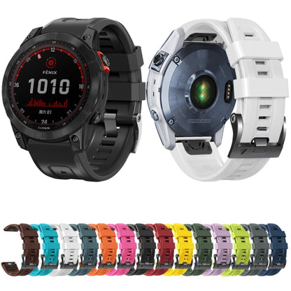 For Garmin Forerunner 965 / 955 / 945 / 935 Screw Black Steel Buckle Silicone Watch Band(White) by bashfashion