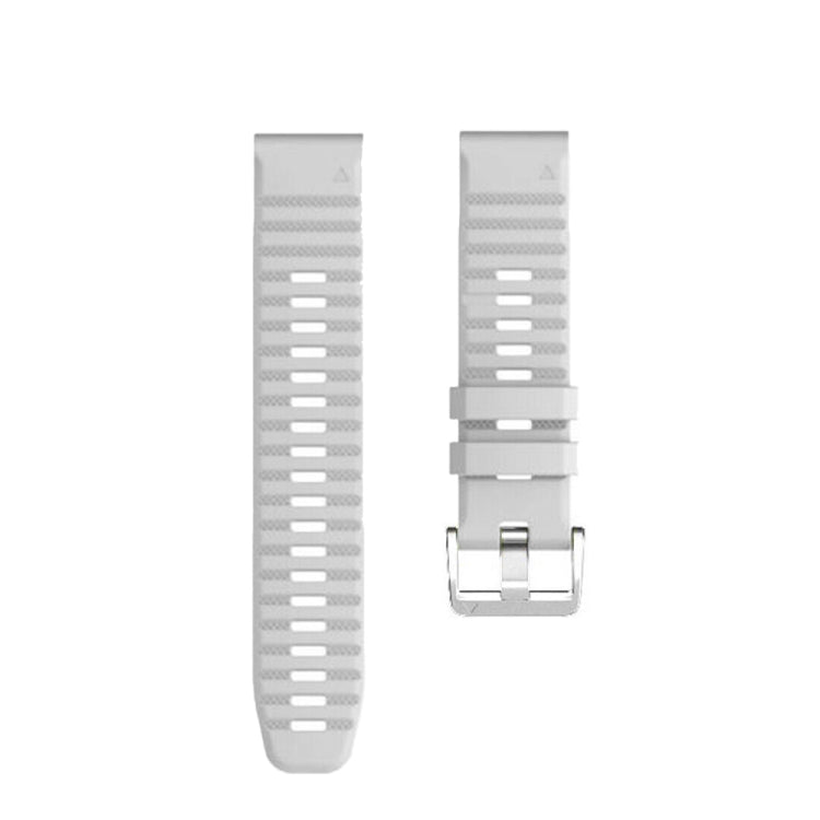 For Garmin Forerunner 965 / 955 / 945 / 935 Screw Silver Steel Buckle Silicone Watch Band(White) by bashfashion