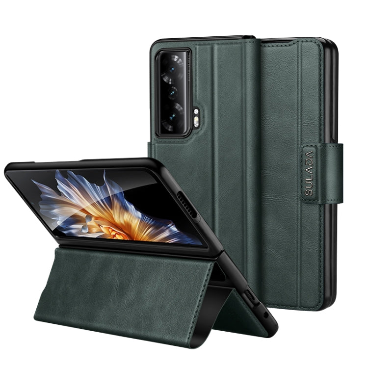 For Honor Magic Vs SULADA All-inclusive Magnetic Snap Flip Leather Phone Case(Green) by SULADA