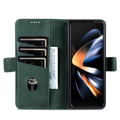 For Samsung Galaxy Z Fold6 5G AZNS Magnetic Calf Texture Flip Leather Phone Case(Dark Green) by AZNS