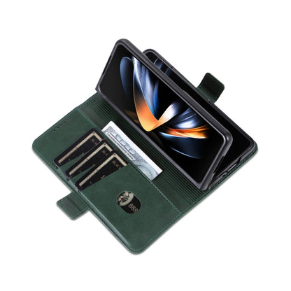 For Samsung Galaxy Z Fold6 5G AZNS Magnetic Calf Texture Flip Leather Phone Case(Dark Green) by AZNS