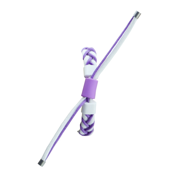 For Xiaomi Mi Band 7 Silicone Bean Braided Cord Nylon Watch Band(White Purple) by bashfashion