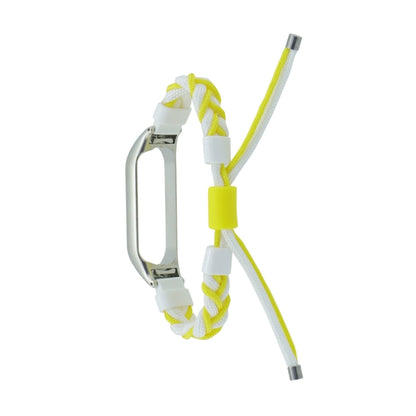For Xiaomi Mi Band 8 Silicone Bean Braided Cord Nylon Watch Band(White Yellow) by bashfashion