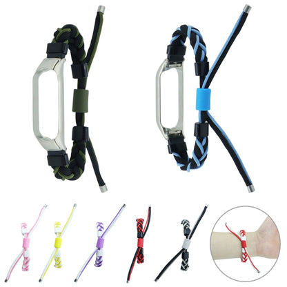 For Xiaomi Mi Band 7 Silicone Bean Braided Cord Nylon Watch Band(Black Grey) by bashfashion