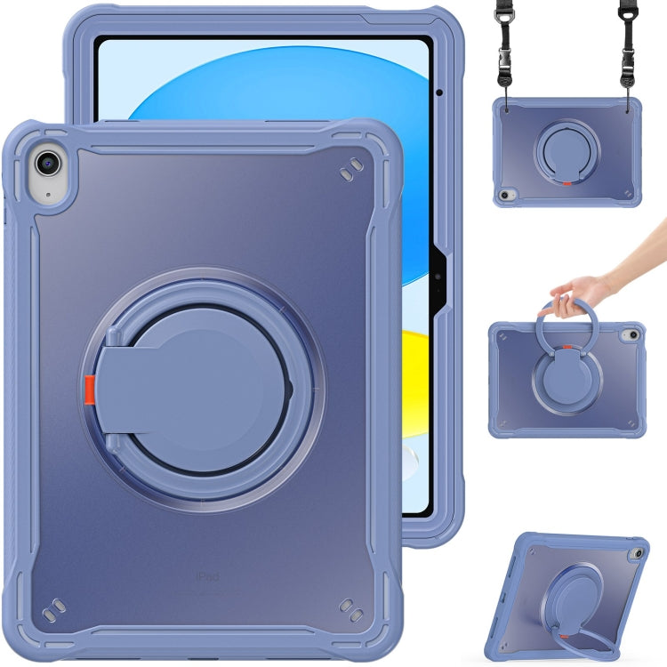 For iPad 2025 / 2022 Heavy Duty Hybrid Tablet Case with Handle & Strap(Lavender Grey) by bashfashion