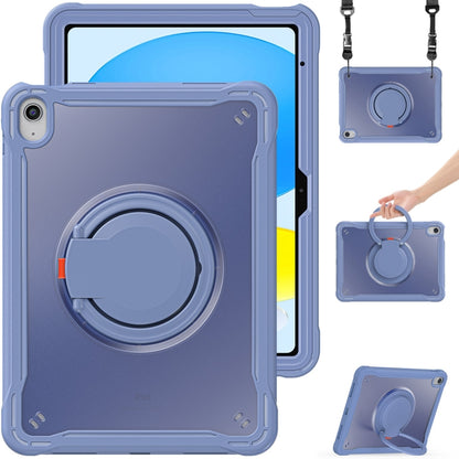 For iPad 2025 / 2022 Heavy Duty Hybrid Tablet Case with Handle & Strap(Lavender Grey) by bashfashion