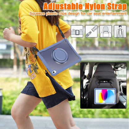 For iPad 2025 / 2022 Heavy Duty Hybrid Tablet Case with Handle & Strap(Lavender Grey) by bashfashion