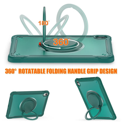 For iPad 2025 / 2022 Heavy Duty Hybrid Tablet Case with Handle & Strap(Dark Green) by bashfashion