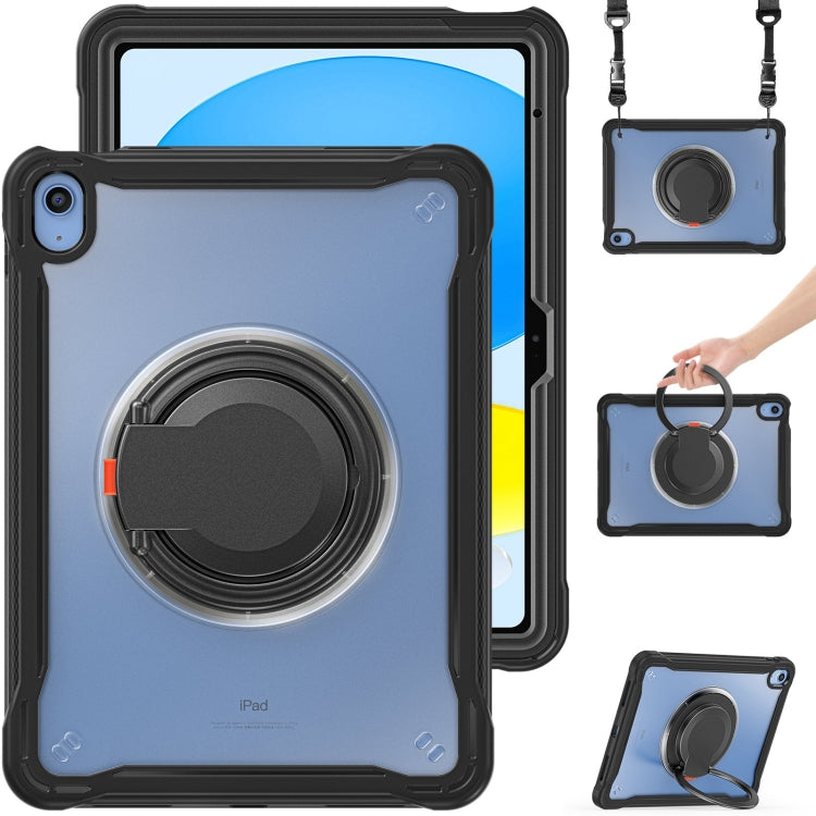 For iPad 2025 / 2022 Heavy Duty Hybrid Tablet Case with Handle & Strap(Black) by bashfashion