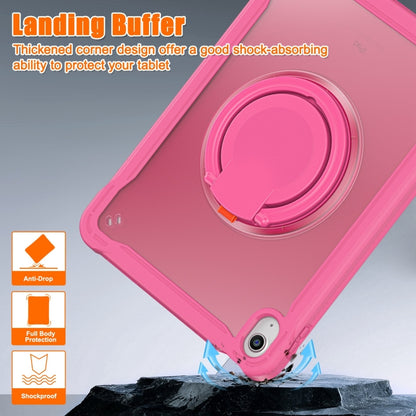 For iPad 2025 / 2022 Heavy Duty Hybrid Tablet Case with Handle & Strap(Rose Red) by bashfashion